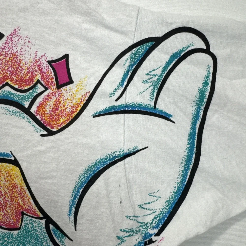 VTG Mickey Mouse Jerry Leigh Tshirt Mens sz XL white single stitch overall print - Picture 6 of 10